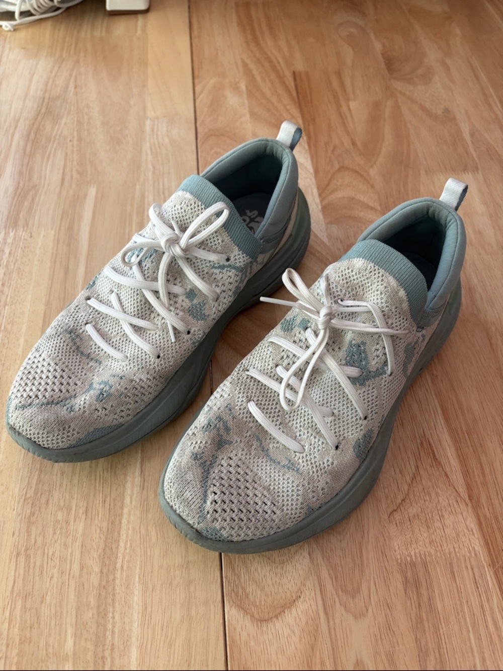 Sorel Knit Sneakers in White and Mint